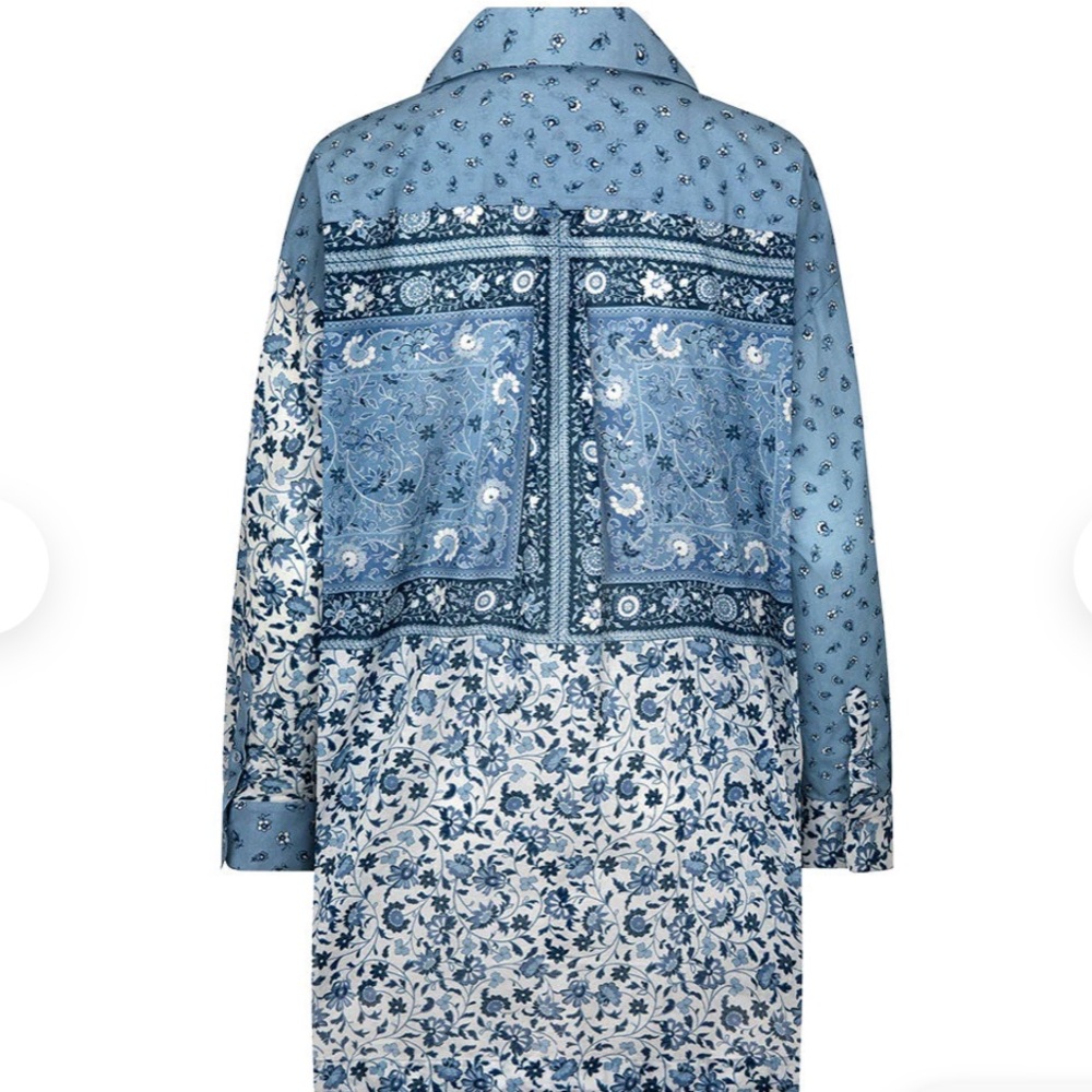 Nwot Spell Blue Patchwork Top - image 6